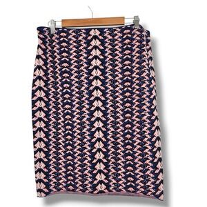 Rachel Roy Women's 1X Pencil Skirt‎ Geometric Knit Pink Blue Black